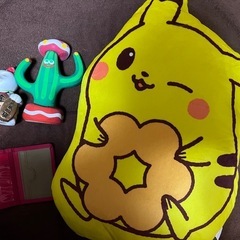 封筒　便箋　スタンプ　インク　ピカチュウクッションの画像