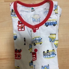 バス柄　半袖カバーオール　ベビー服　70サイズの画像