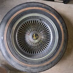 【受付ストップ】【交渉中】ワイヤーホイールタイヤ付き×2本　ローライダーの画像