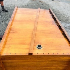【檜（ひのき）浴槽 1300サイズ／湯かき棒・枕・蓋付き】の画像