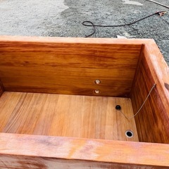 【檜（ひのき）浴槽 1300サイズ／湯かき棒・枕・蓋付き】の画像