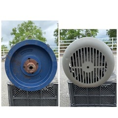 No3 東芝　TOSHIBA トウシバ　全閉モーター　モーター　FBK TIKK 三相200v 15kw 6p シャフト約48mm 重さ100kg超の画像