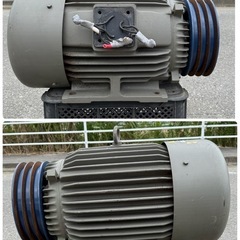 No3 東芝　TOSHIBA トウシバ　全閉モーター　モーター　FBK TIKK 三相200v 15kw 6p シャフト約48mm 重さ100kg超の画像