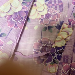 引き取り限定！甚平 レディース フリーサイズ 薄紫 花柄の画像