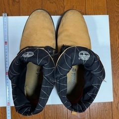 Timberland ワークブーツ ロールトップブーツ 9W ベージュ ブラウンの画像