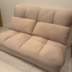 【三軒茶屋受け取り】 3WAYリクライニングソファベッドベージュの画像