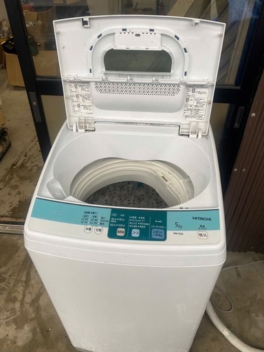  ?福岡市内配送設置無料✨?日立 5.0kg 全自動洗濯機　ピュアホワイトHITACHI NW-5SR-W