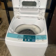  🌈福岡市内配送設置無料✨🌈日立 5.0kg 全自動洗濯機　ピュアホワイトHITACHI NW-5SR-Wの画像