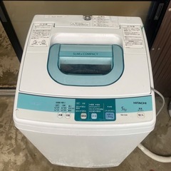  🌈福岡市内配送設置無料✨🌈日立 5.0kg 全自動洗濯機　ピュアホワイトHITACHI NW-5SR-Wの画像