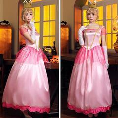 プリンセスドレス コスプレ ピーチ姫 ピンクドレスの画像
