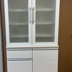 キッチンボード　食器棚　キッチン収納　幅80cm 棚高さ調整可の画像