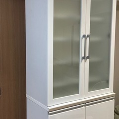 キッチンボード　食器棚　キッチン収納　幅80cm 棚高さ調整可の画像