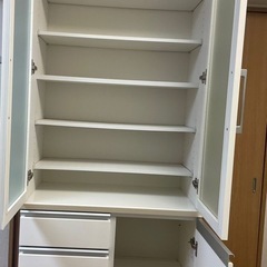 キッチンボード　食器棚　キッチン収納　幅80cm 棚高さ調整可の画像