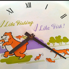 掛け時計　魚型　ローマ数字表記　 I Like Fishing I Like Fishの画像