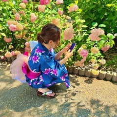 美品❗️紺色の浴衣の画像