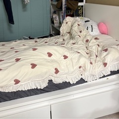 [IKEA/イケア/通販]MALM マルム ベッドフレーム 収納ボックス2個付き, ホワイトの画像