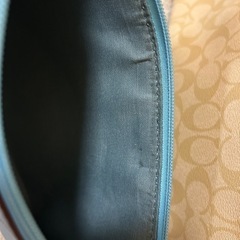 COACH リバーシブルトートバッグ シグ ネチャー柄ベージュ 水色コーチの画像
