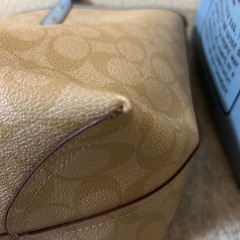 COACH リバーシブルトートバッグ シグ ネチャー柄ベージュ 水色コーチの画像