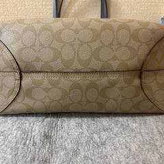 COACH リバーシブルトートバッグ シグ ネチャー柄ベージュ 水色コーチの画像