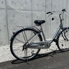 R34　ブリヂストン  NU604 JH4G エブリッジ EBRIDE 26インチ 自転車　シルバー色　学生さん ママチャリ お買い物 現状の画像