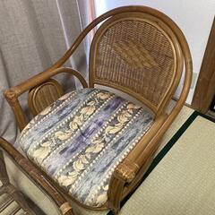 籐 ラタン チェア 座椅子 椅子 二脚  の画像