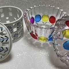 小物入れ ガラス製　陶器　2点セットの画像