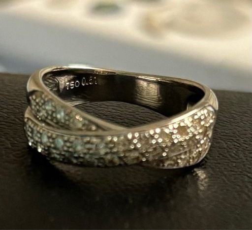 K18WG ダイヤモンド 2連リング　指輪