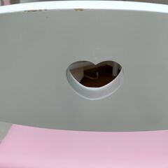 学習チェア キッズチェア デスクチェアー　ホワイトグロス/ピンク 学習机用 学習椅子 木製イス キャスター付 レザータイプ PVC 座面調節 高さ調整 の画像