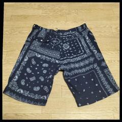 メンズ バンダナ柄 ハーフパンツ Lサイズの画像