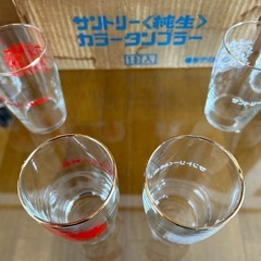 サントリー純正カラータンブラー１２個　保谷クリスタル製の画像