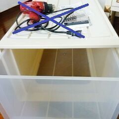 美品 押し入れ収納2点（三段カラーボックス美品、押し入れサイズ収納ケース）纏めての画像