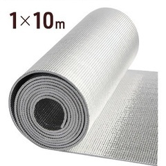 アルミ断熱シート 業務用 10m×1m 窓 床 壁 屋根 夏 冬 両面アルミ蒸着断熱シート 5mm 冷暖房効果アップ 保冷保温シート 遮熱シート 防寒 (1000cm×100cm)の画像