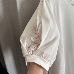 ハニーズ　袖レーストップス　ホワイト　Lサイズの画像