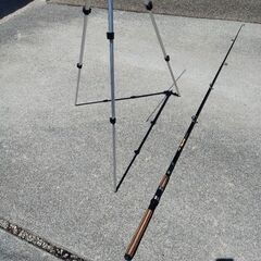 釣竿と竿たてセットの画像