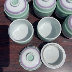 茶碗蒸しセット 蒸し碗 湯呑み？2色おしゃれ 和食器 店舗 飲食店の画像