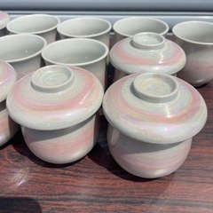 茶碗蒸しセット 蒸し碗 湯呑み？2色おしゃれ 和食器 店舗 飲食店②の画像