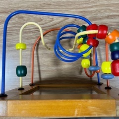 木製ビーズコースター　鏡付きの画像
