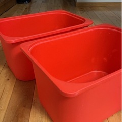 IKEA イケア　トロファスト　収納ボックス　レッド　セットの画像