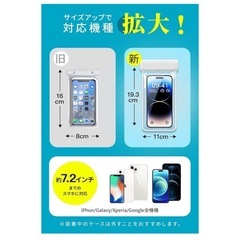 スマホ 防水ケース 2組セット IPX8完全防水 指紋認証 水中撮影 黒 ピンクの画像