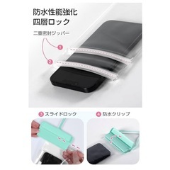 スマホ 防水ケース 2組セット IPX8完全防水 指紋認証 水中撮影 黒 ピンクの画像