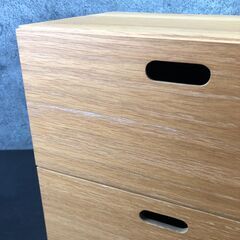 無印良品 2段 スタッキングチェスト 引き出し 木製 収納 インテリア 卓上 ① 25g菊Eの画像