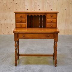 ≪zyt2346ジ≫ 横浜クラシック家具 Daniel/ダニエル ライティングビューロー デスク/机/チェスト/本棚/アンティーク調/ヴィンテージ/中古家具/宮城県仙台市 70718-01の画像