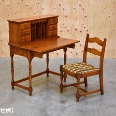 ≪zyt2346ジ≫ 横浜クラシック家具 Daniel/ダニエル ライティングビューロー デスク/机/チェスト/本棚/アンティーク調/ヴィンテージ/中古家具/宮城県仙台市 70718-01の画像