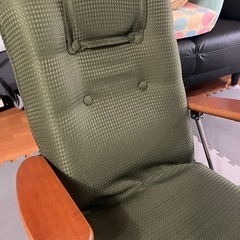 座椅子　リクライニング　緑　グリーン　の画像