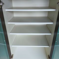 カップボード 食器棚 幅59cm 奥行き42cm 高さ175.5cm キッチンボード ダークブラウン  2枚扉　2ドアの画像