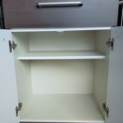 カップボード 食器棚 幅59cm 奥行き42cm 高さ175.5cm キッチンボード ダークブラウン  2枚扉　2ドアの画像