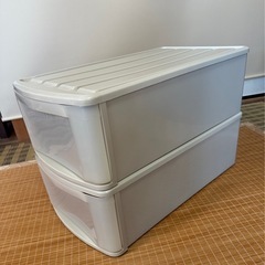 【2個セット】衣装ケース 収納ケース 収納ボックス 引き出し プラスチック 押入れ収納　 ベージュ　の画像
