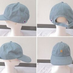 ( M-680 )Champion チャンピオン キャップ 帽子 ブルー 水色 フリーサイズ５８ｃｍ 頭囲調節可能 中古の画像