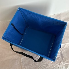 スタンドバッグ　角バッグ　折りたたみ式　自立バスケット　ブルーの画像