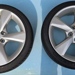 【プリウスに】【タイヤ新品】◆LEXUS 純正ホイール4本 18インチ 7.5J +35 PCD114.3 5穴◆pcd変換ワイトレ 100-114.3 15mm×4枚◆キャンバーボルト４本の画像